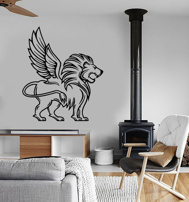 Wall Stickers Vinyl Decal Lion Winged Mythical Creature Tribal Unique Gift (ig249)