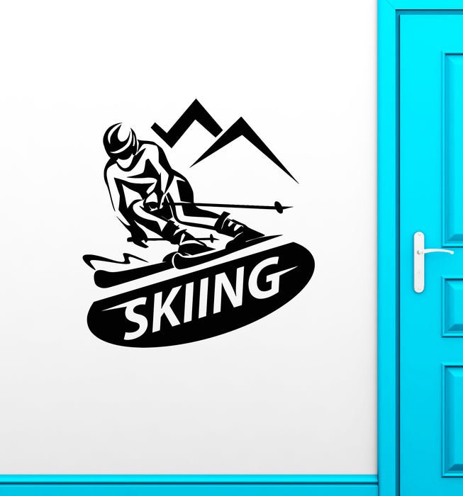 Vinyl Wall Decal Skier Skiing Extreme Winter Sport Logo Stickers (3367ig)