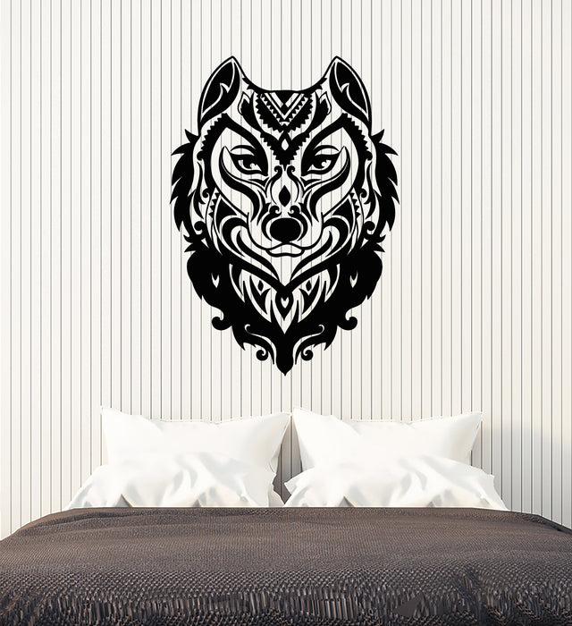 Vinyl Wall Decal Wolf Head Ornament Forest Animal Predator Stickers (3396ig)