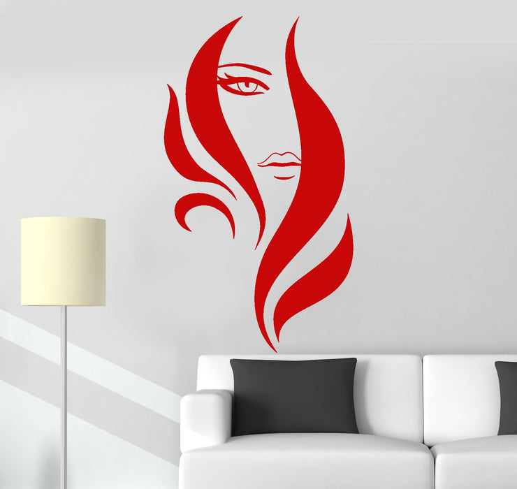 Виниловая наклейка на стену салон красоты женщина стилист парикмахерская наклейки уникальный подарок (085ig)