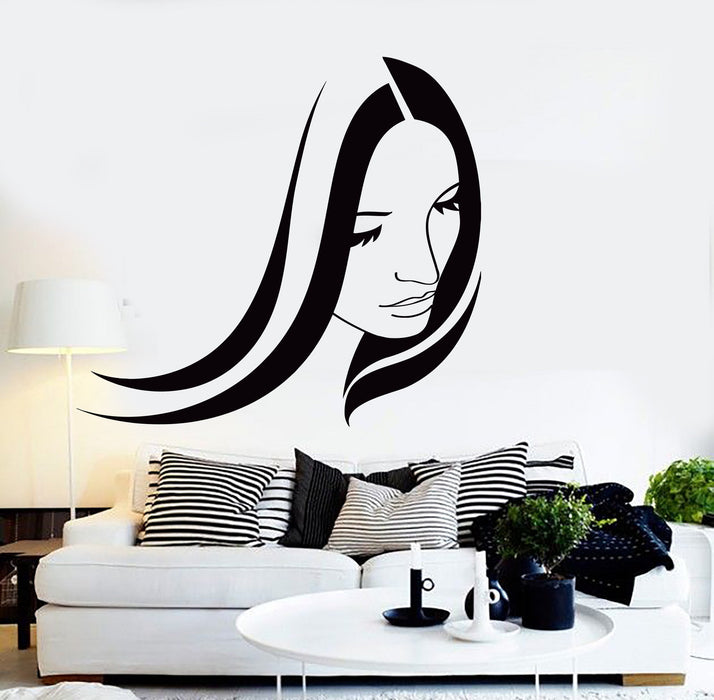 Vinyl Wall Decal Beauty Salon Woman Girl Hair Stylist Spa Stickers Mural Unique Gift (115ig)