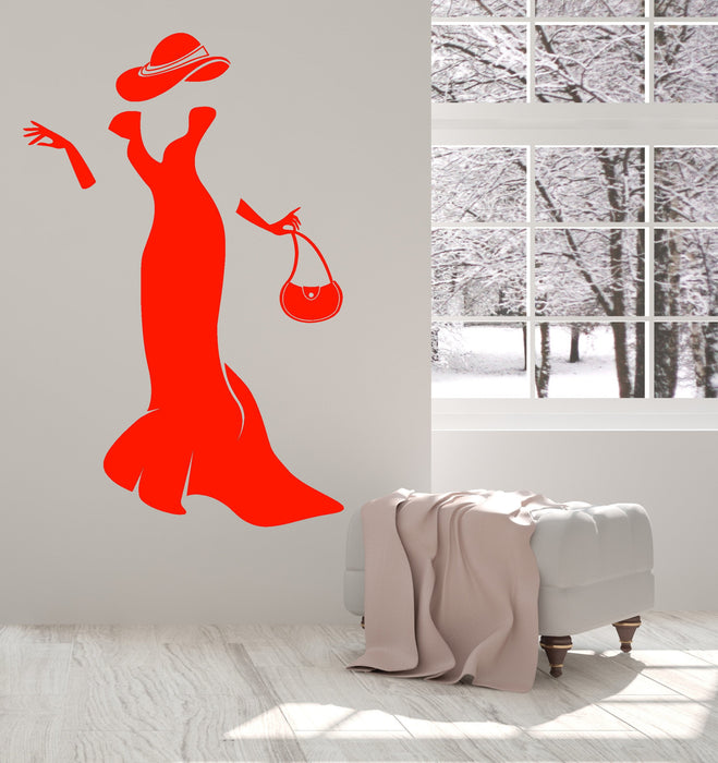 Vinyl Wall Decal Woman Dress Accessories Fashion Bag Mademoiselle Gloves Stickers Unique Gift (1510ig)
