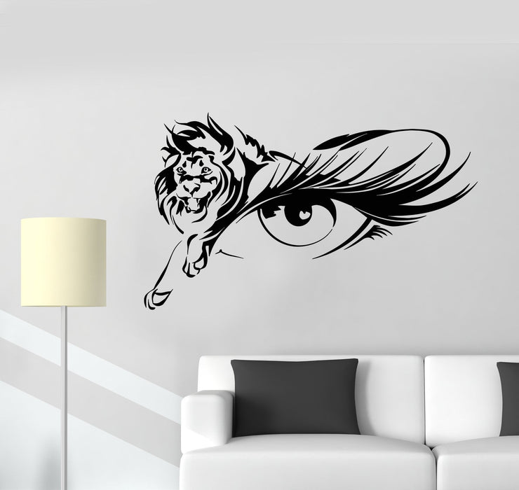 Vinyl Wall Decal Girl Eye Lion African Animal Art Decor Stickers Unique Gift (1632ig)