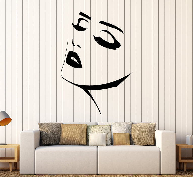 Vinyl Wall Decal Beautiful Face Girl Sexy Woman Lips Stickers Unique Gift (1626ig)