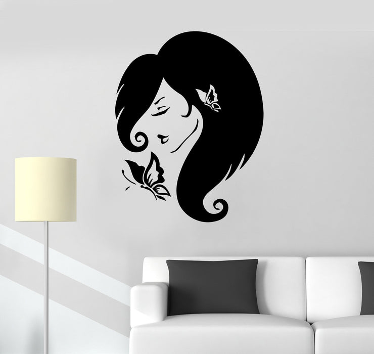 Wall Stickers Beautiful Woman Hair Salon Spa Decor Vinyl Decal Unique Gift (ig376)