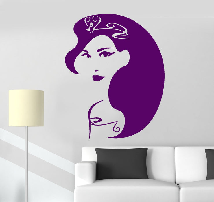 Vinyl Wall Decal Woman Hair Style Beauty Salon Stickers Unique Gift (ig421)