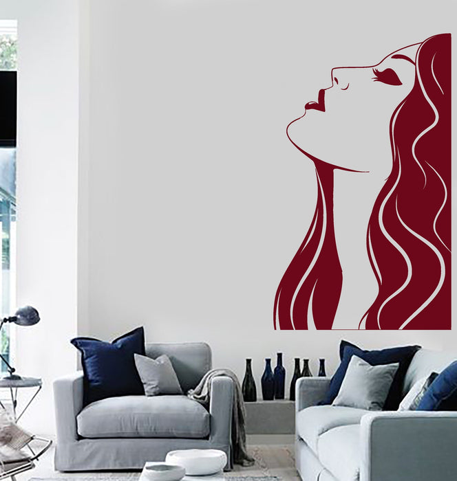 Vinyl Wall Decal Woman Beauty Salon Hair Stylist Hairdresser Art Stickers Unique Gift (ig4683)