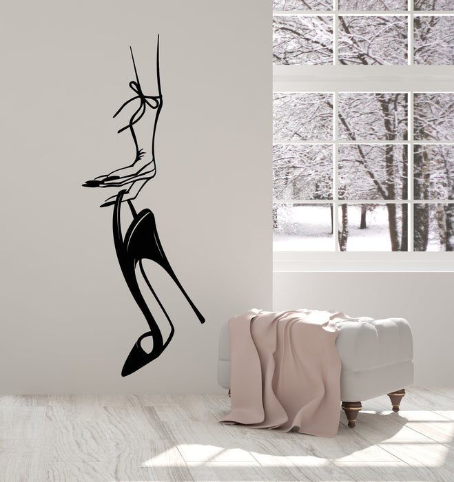 Vinyl Wall Decal Woman Hand Stilettos Shoe Lady Girl Manicure Stickers Unique Gift (2096ig)