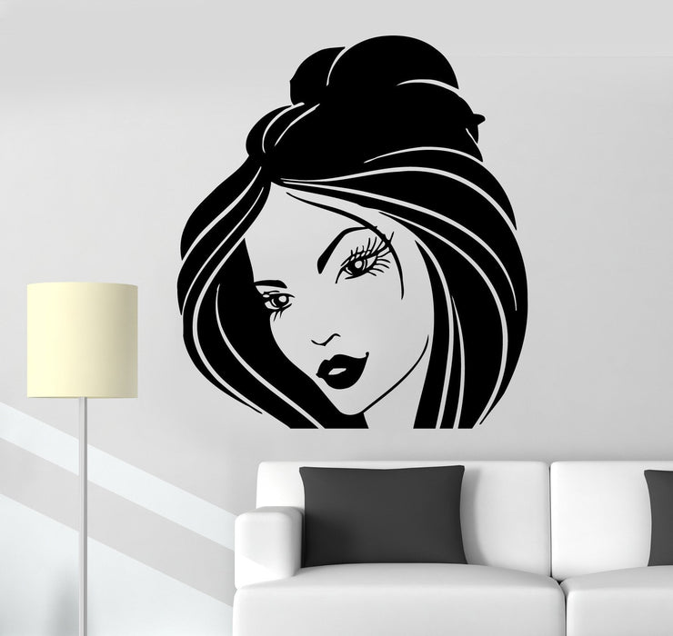 Wall Stickers Vinyl Decal Cute Girl Beautiful Hairdress Beauty Salon Unique Gift (ig434)