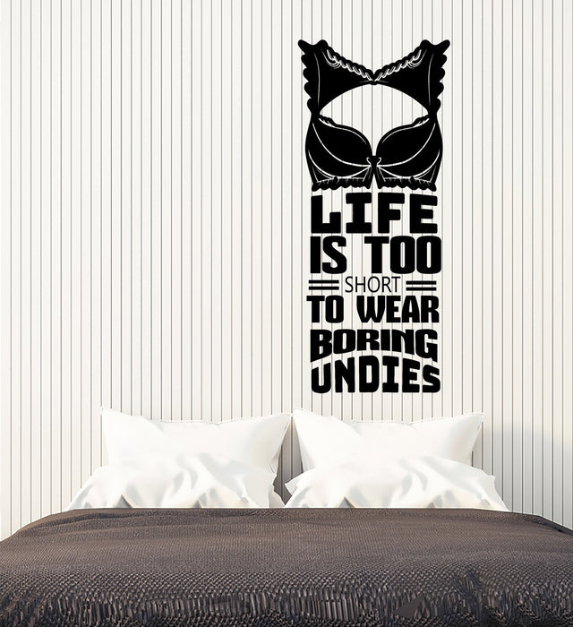 Vinyl Wall Decal Positive Quote Words For Woman Underwear Store Stickers (2892ig)