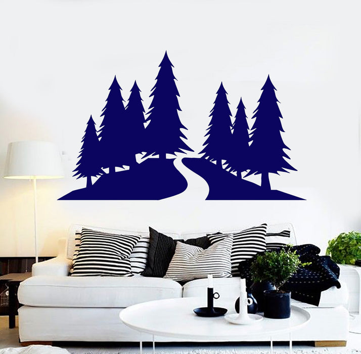 Vinyl Wall Decal Wood Trees Nature Road House Interior Stickers Unique Gift (ig4203)