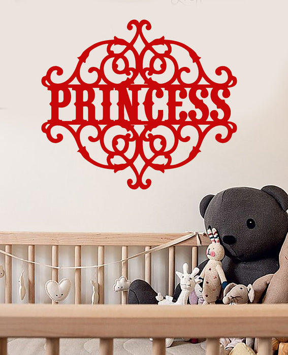 Vinyl Wall Decal Princess Signboard Children's Room For Girls Stickers Unique Gift (1798ig)