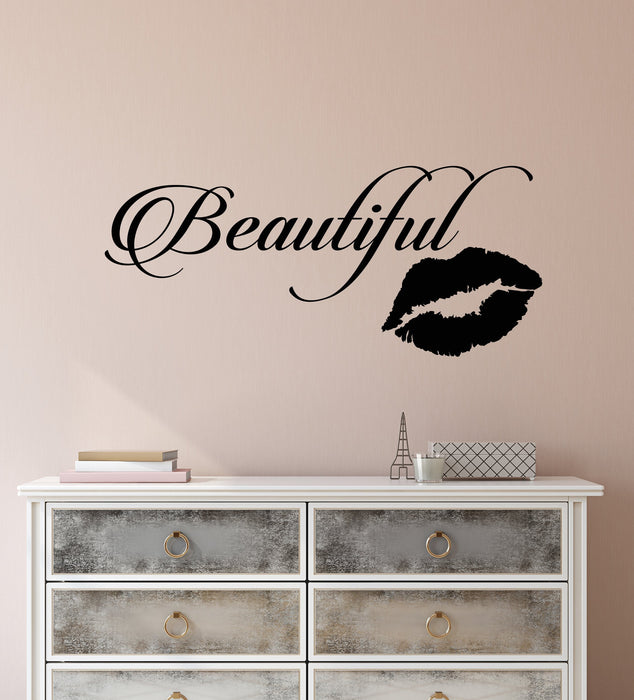 Vinyl Wall Decal Stickers Motivation Quote Words Inspiring Beautiful Kiss Letters 2144ig (22.5 in x 10 in)