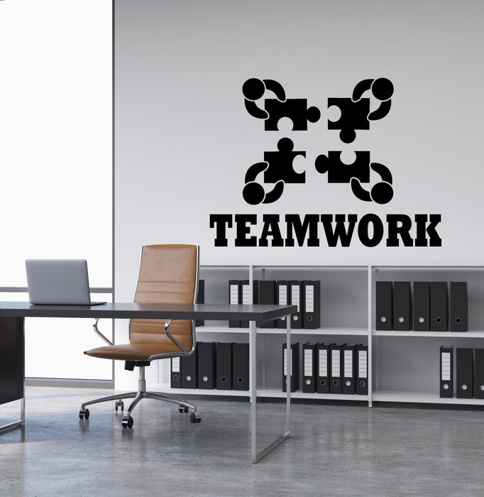 Vinyl Wall Decal Teamwork Logo Motivation Office Decor Business Stickers (4104ig)