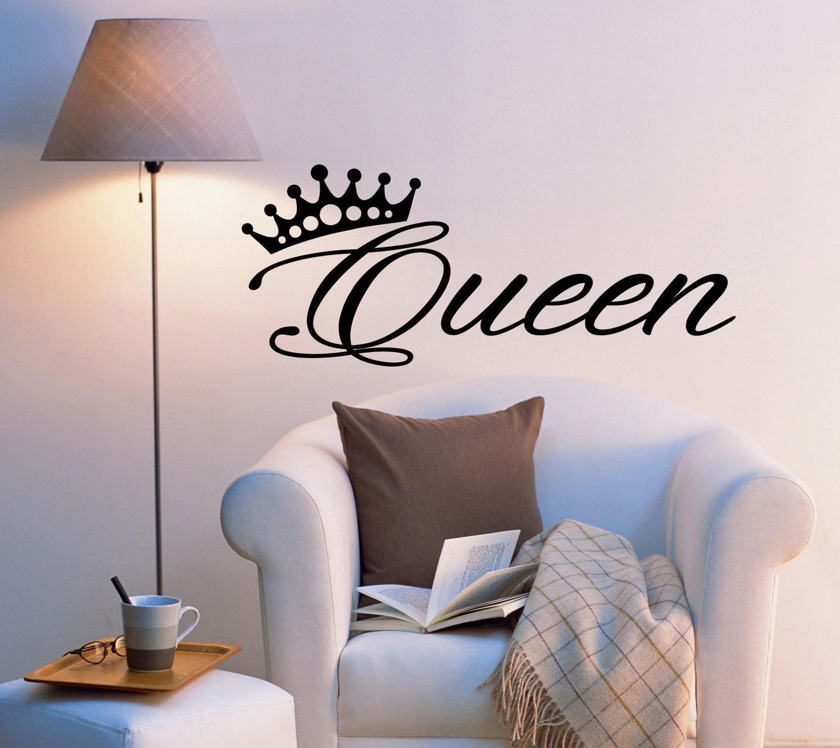 Queen Crown Vinyl Wall Decal Stickers Bedroom Décor Words Inspiring Le —  Wallstickers4you