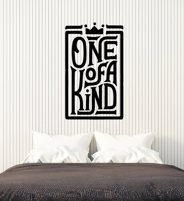 Vinyl Wall Decal Words Quote Crown One Of A Kind Stickers (3127ig)