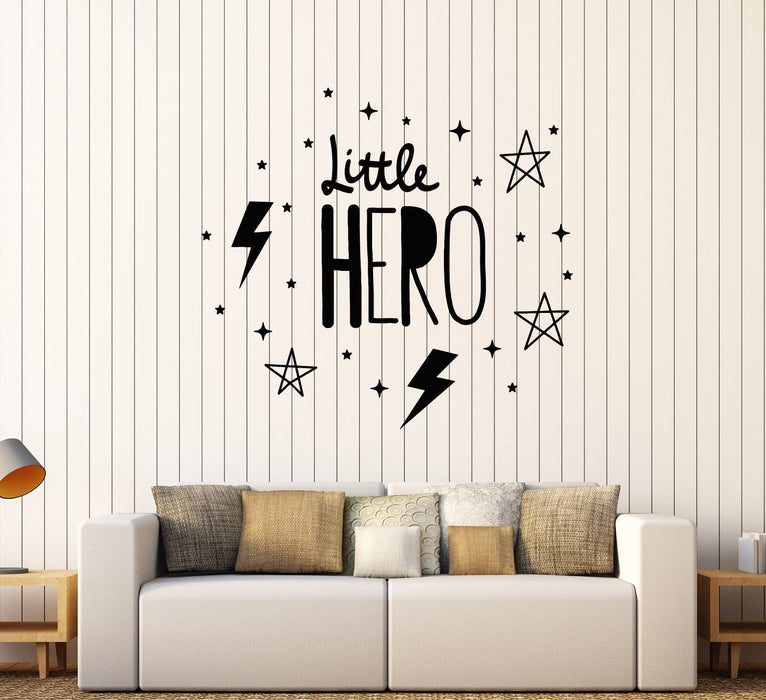 Виниловые наклейки на стену со словами для детской комнаты, наклейки Little Hero (2320ig)