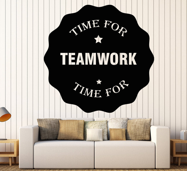 Vinyl Wall Decal Time For TeamWork Motivational Words Job Work Stickers Unique Gift (1216ig)