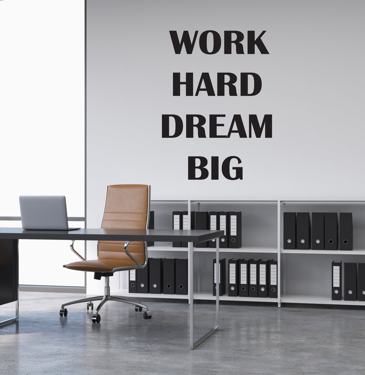 Vinyl Wall Decal Motivation Words Quote Work Hard Dream Big Gym Office ...