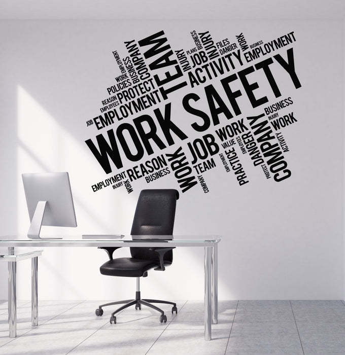 Vinyl Wall Decal Work Safety Business Office Quote Team Decoration Stickers Unique Gift (ig4895)