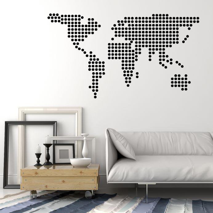 Vinyl Wall Decal Circles Balls Bubbles World Map Earth Stickers Unique Gift (1758ig)