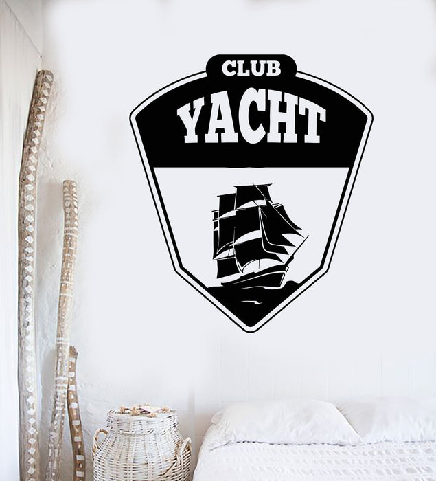 Autocollant mural en vinyle Yacht Club Ship Marine Sea Decor Stickers Cadeau unique (ig4137)