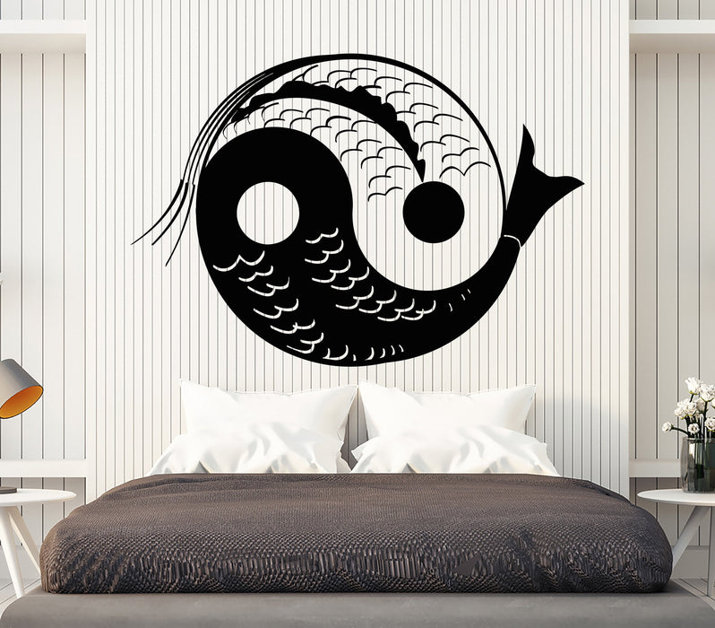 Vinyl Wall Decal Yin Yang Pisces Buddhism Fishes Symbol Yoga Stickers Unique Gift (1274ig)