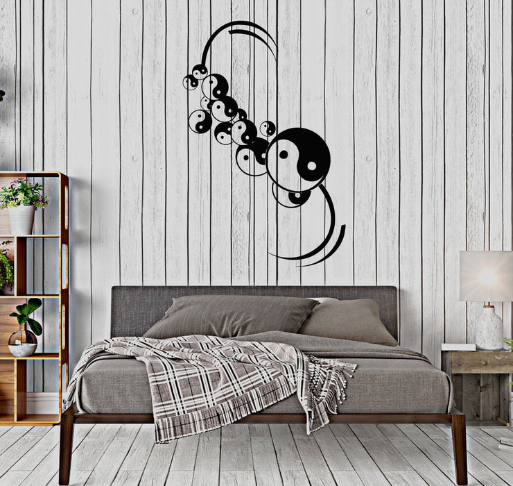 Vinyl Wall Decal Yin Yang Amulet Bedroom Chinese Philosophy Asian Art Stickers Unique Gift (135ig)