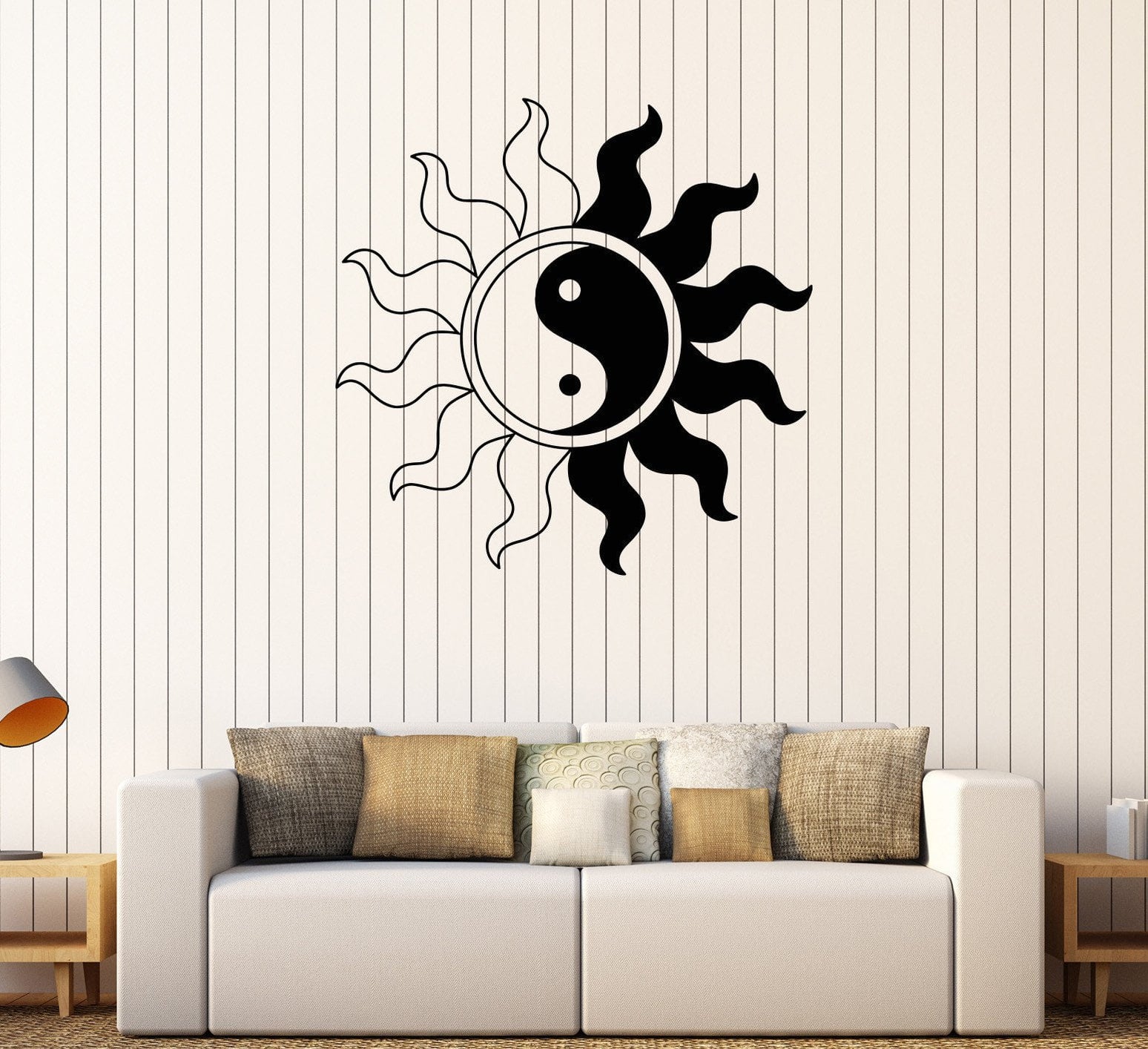 Vinyl Wall Stickers Sun Yin Yang Zen Asian Art Oriental Decal Mural Un ...