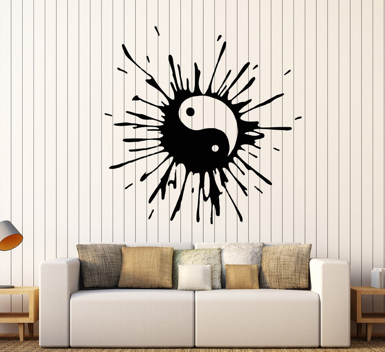 Vinyl Wall Decal Blot Yin Yang Symbol Buddhism Asian Style Stickers Unique Gift (1795ig)