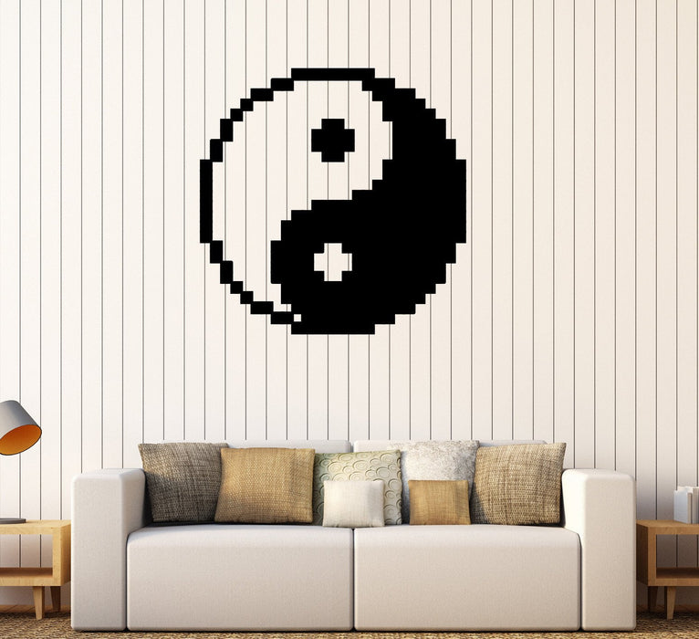 Vinyl Wall Decal Yin Yang Zen Pixel Art Tao Asian Oriental Stickers Unique Gift (280ig)