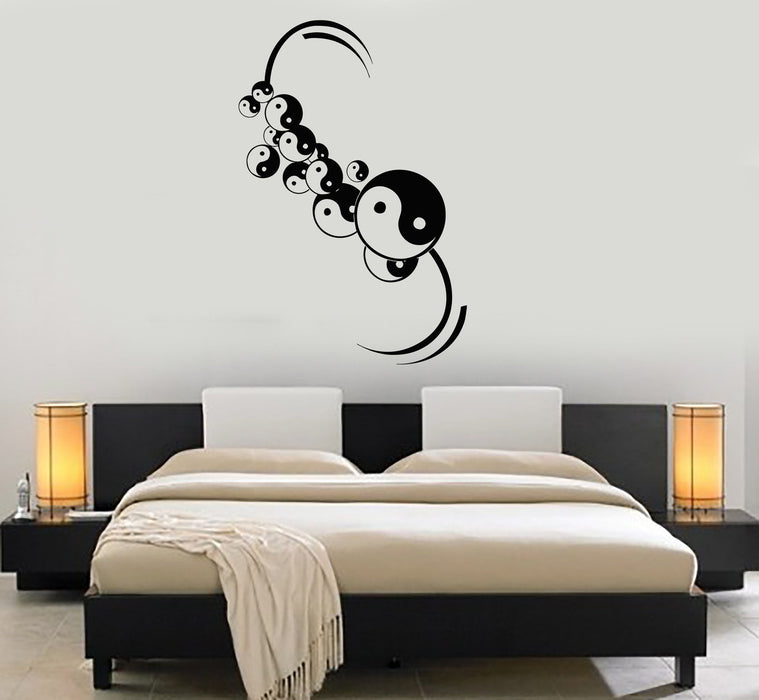 Vinyl Wall Decal Yin Yang Amulet Bedroom Chinese Philosophy Asian Art Stickers Unique Gift (135ig)