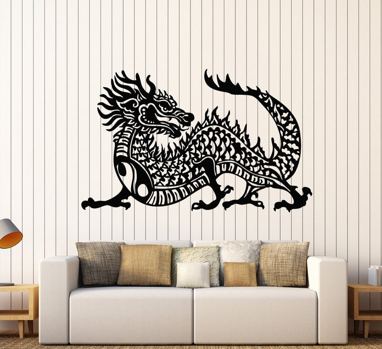 Vinyl Wall Decal Yin Yang Buddhism Chinese Dragon Asian Style Stickers Unique Gift (1350ig)