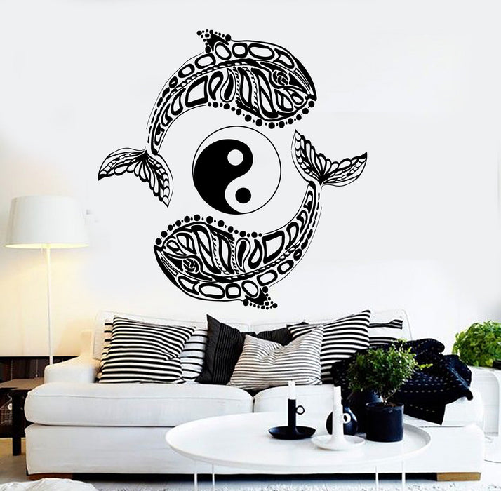 Vinyl Wall Decal Yin Yang Fish Zen Buddhism Stickers Mural Unique Gift (ig4369)