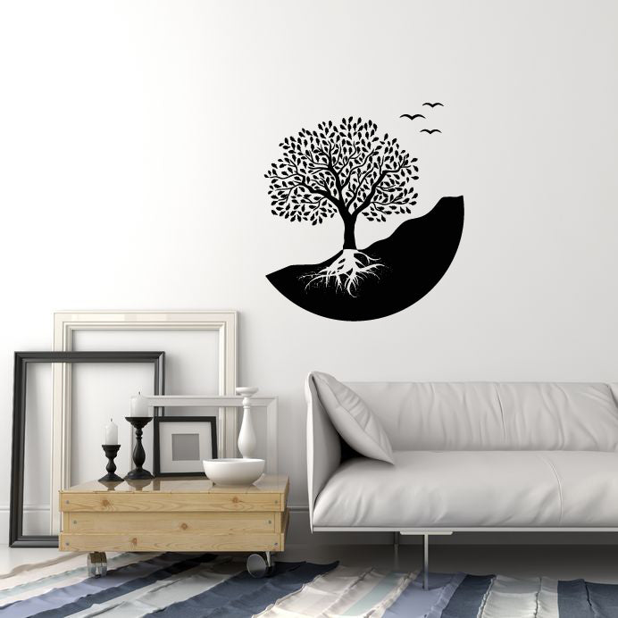 Vinyl Wall Decal Abstract Tree Nature Yin Yang Symbol Stickers (3814ig)