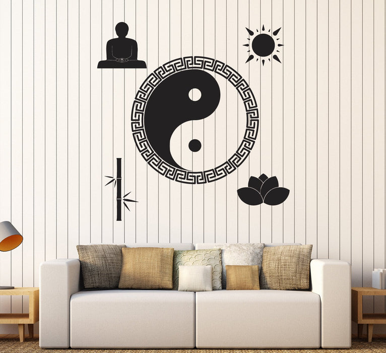Vinyl Wall Decal Yin Yang Buddha Zen Meditation Room Stickers Unique Gift (ig4480)