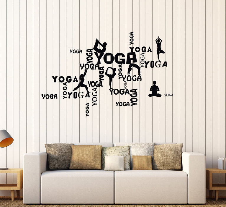 Vinyl Wall Stickers Yoga Poses Meditation Room Decal Mural Unique Gift (198ig)