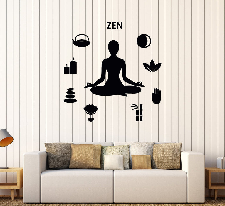 Vinyl Wall Decal Zen Yoga Meditation Pose Buddhism Stickers Unique Gift (567ig)