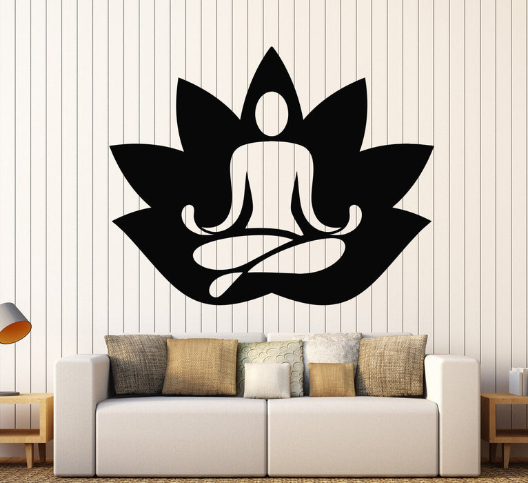 Vinyl Wall Decal Yoga Pose Meditation Hinduism Buddhism Yoga Studio Stickers Unique Gift (684ig)