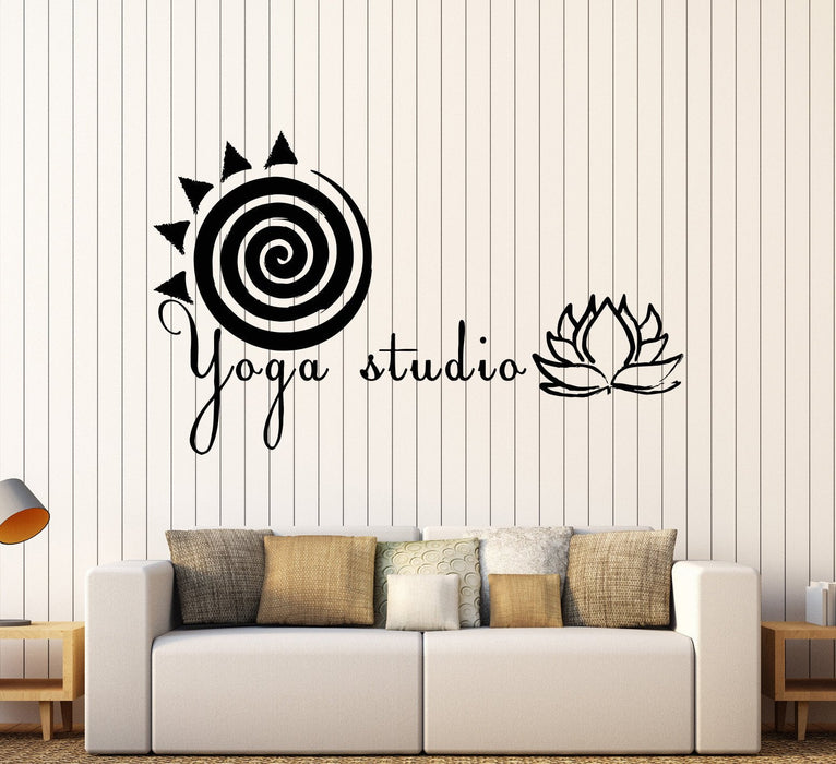 Vinyl Wall Decal Yoga Studio Meditation Health Lotus Stickers Unique Gift (833ig)