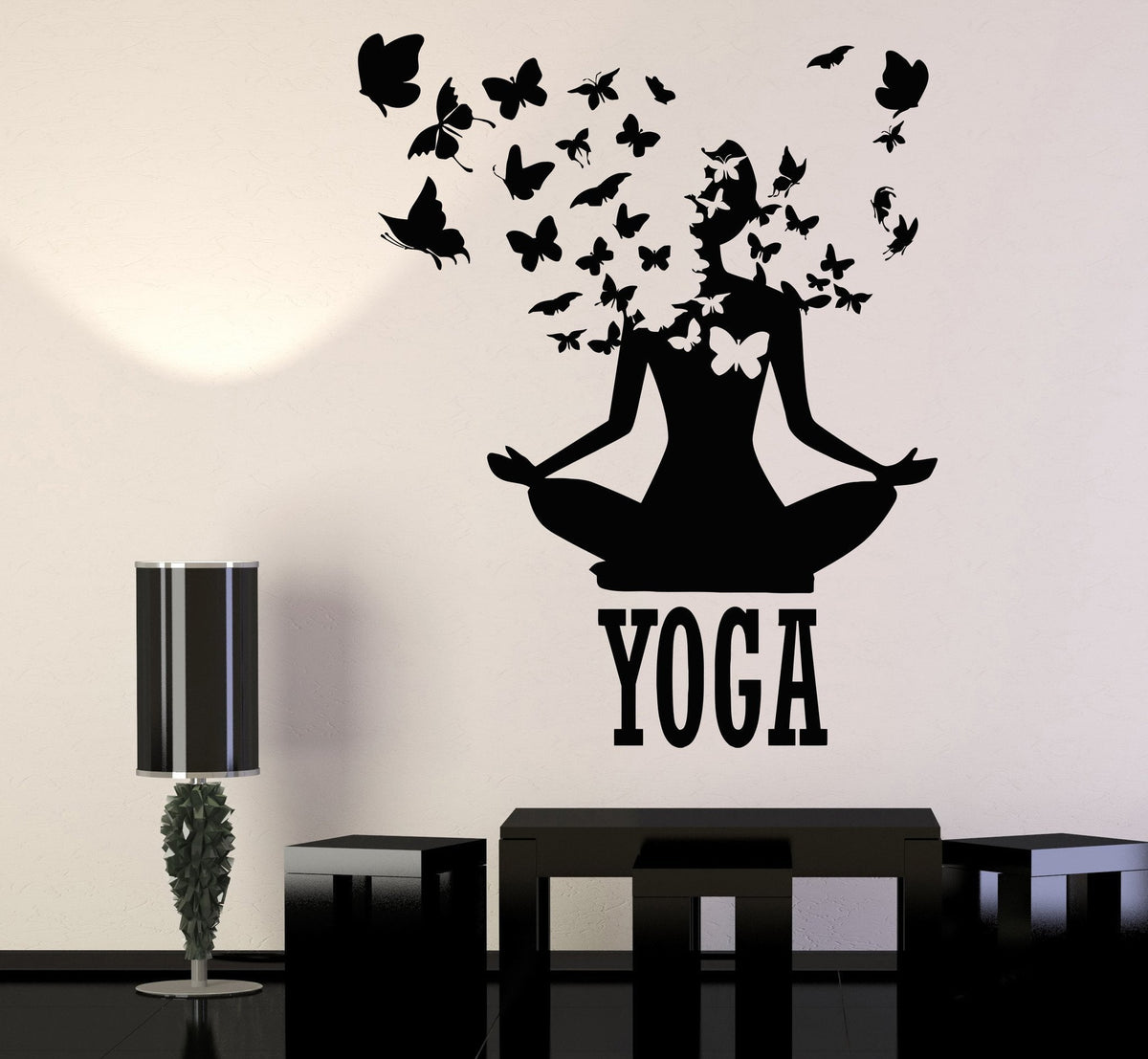 Vinyl Wall Decal Yoga Center Pose Lotus Meditation Buddhism Stickers U ...