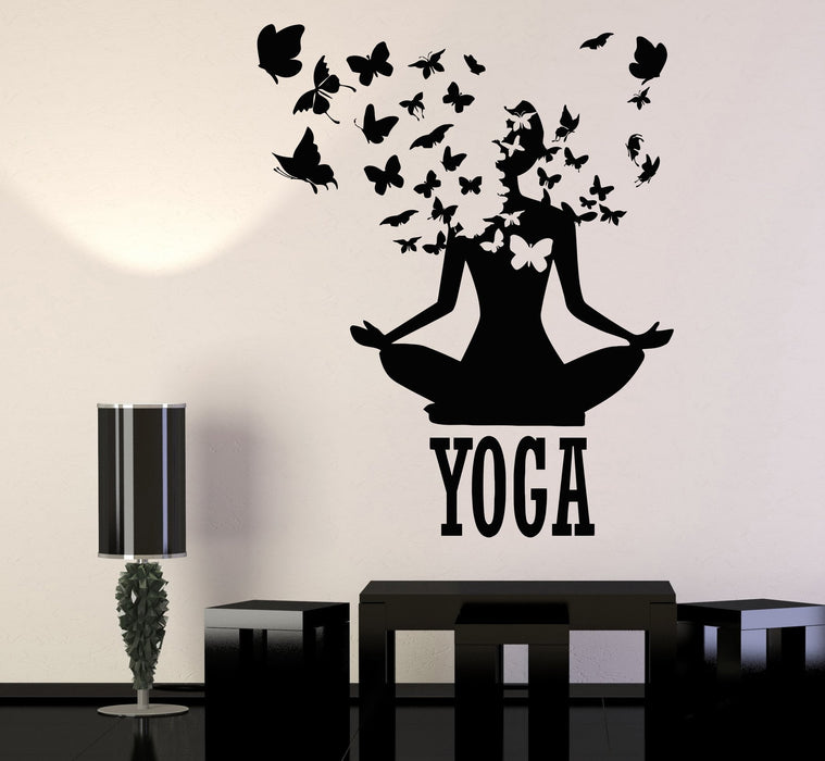 Vinyl Wall Decal Yoga Center Pose Lotus Meditation Buddhism Stickers Unique Gift (1119ig)