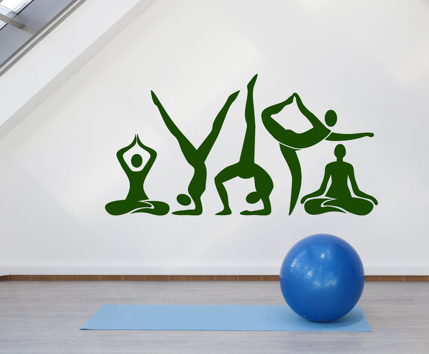 Vinyl Wall Decal Yoga Meditation Center Pose Beauty Health Stickers Unique Gift (1720ig)