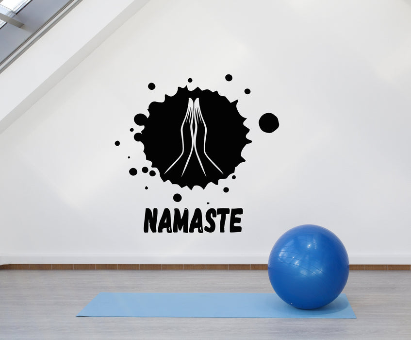 Vinyl Wall Decal Yogo Meditation Studio Namaste Logo Signboard Stickers (3113ig)