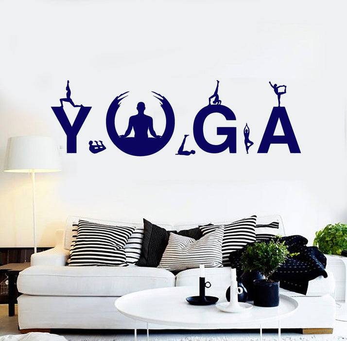 Vinyl Wall Decal Yoga Studio Meditation Pose Zen Circle Stickers Unique Gift (ig4211)