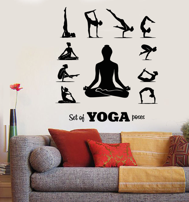 Vinyl Wall Decal Yoga Center Pose Meditation Girl Relaxation Stickers Unique Gift (1834ig)