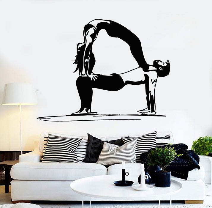 Vinyl Wall Decal Yoga Couple Healthy Lifestyle Sports Stickers Unique Gift (ig3908)