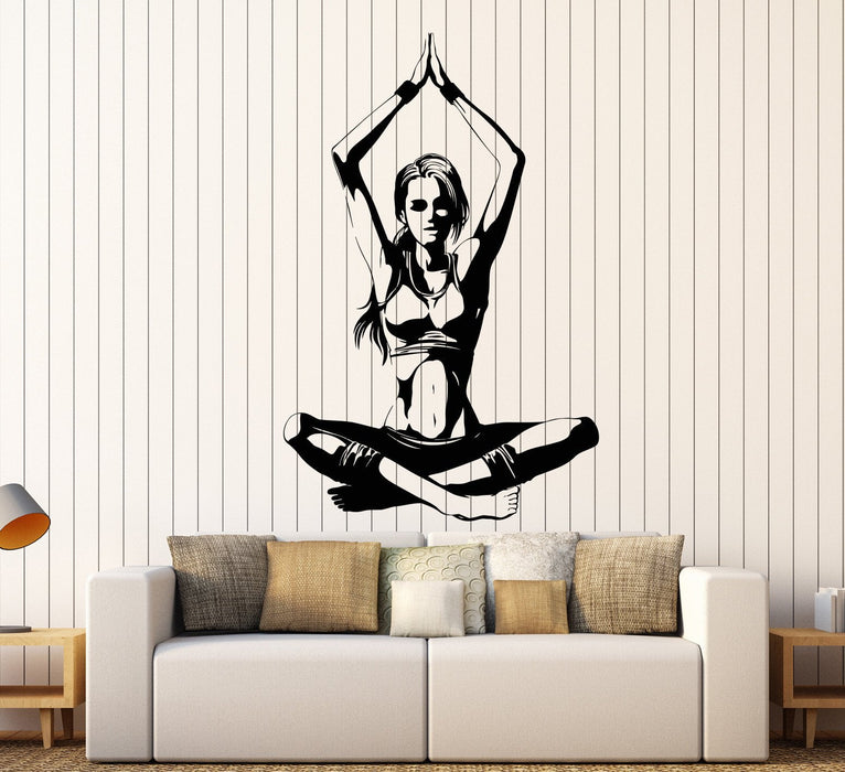 Vinyl Wall Decal Yoga Studio Pose Girl Meditation Health Beauty Stickers Unique Gift (1374ig)