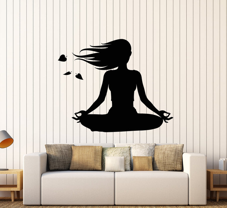 Vinyl Wall Decal Yoga Studio Girl Meditation Beauty Health Stickers Unique Gift (1871ig)