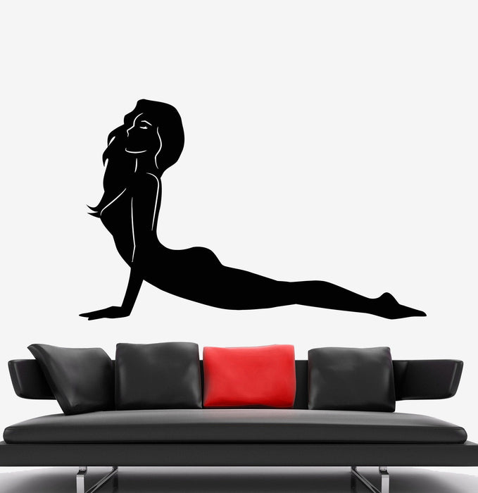 Vinyl Wall Decal SPA Center Naked Yoga Girl Pose Stickers Unique Gift (817ig)